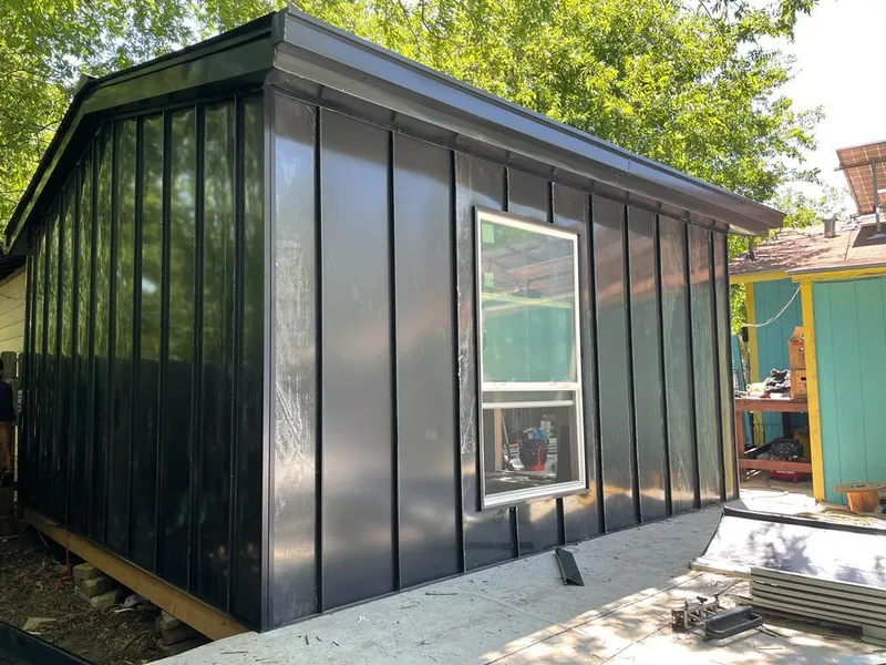 Black standing seam metal wall panels for Metal Roof Installation in Glenolden