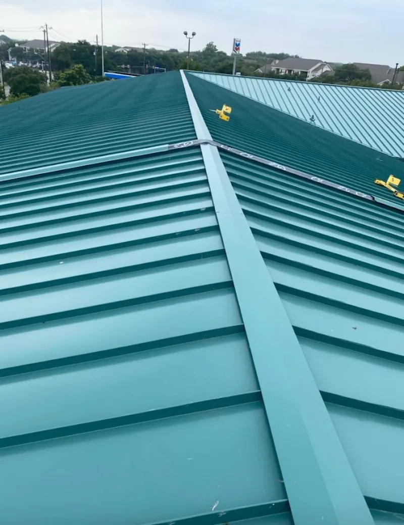 Green commercial metal roof ridge and valley for Metal Roof Repair in Glenolden